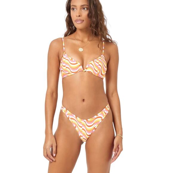 NWT! L*Space Eco Chic Econyl Whiplash Bikini Bottom - Size Small - Picture 1 of 9